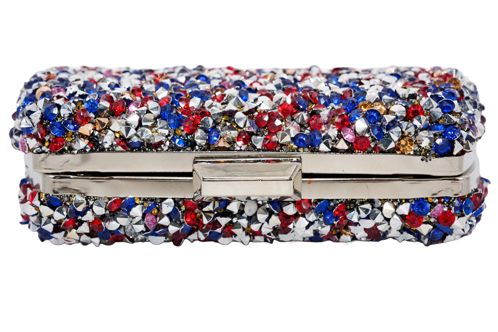 Molly Multicolour Crystal Clutch Bag