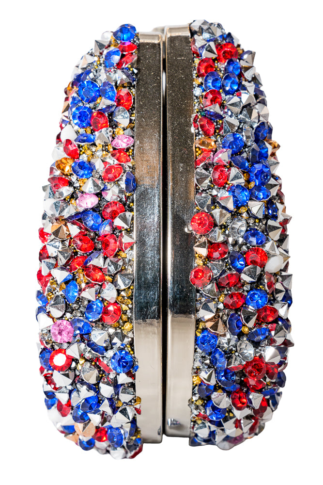 Molly Multicolour Crystal Clutch Bag