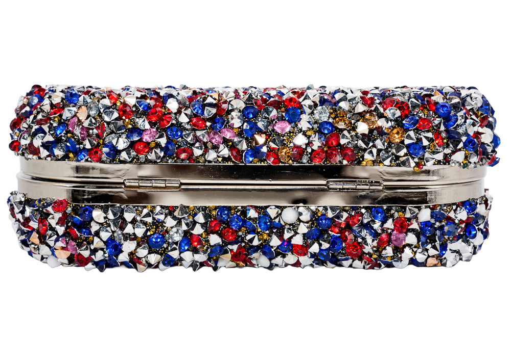 Molly Multicolour Crystal Clutch Bag