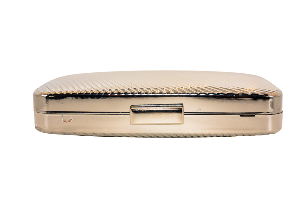 Gia Gold Metallic Evening Clutch Bag