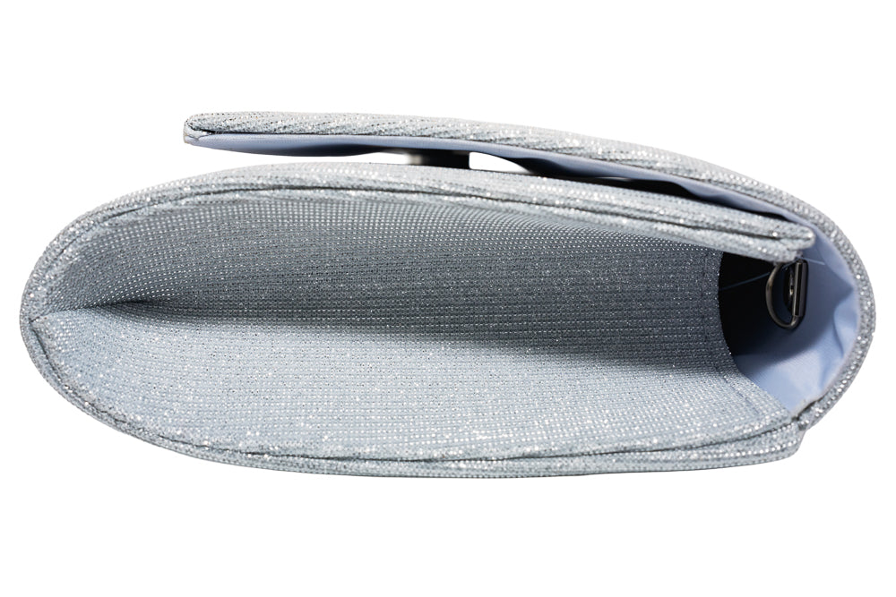 Silver Glitter Clutch Bag