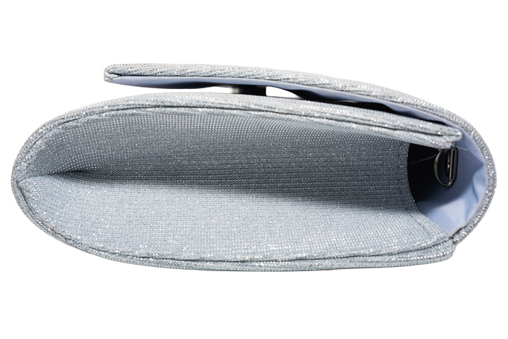 Silver Glitter Clutch Bag