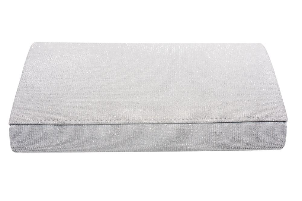 Silver Glitter Clutch Bag