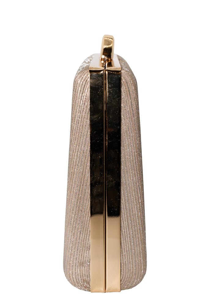 Lola Champagne Gold Shimmer Box Clutch