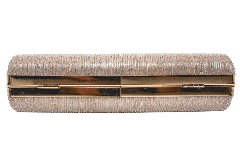 Lola Champagne Gold Shimmer Box Clutch