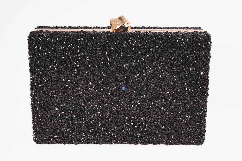 Zoe Embellished Black Handbag