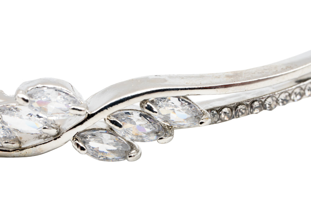 Regina Elegant silver-tone crystal twist bangle bracelet