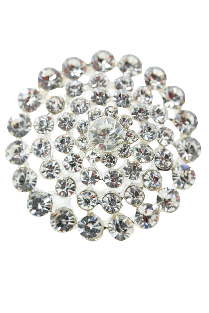 Anna Silver Diamante Brooch