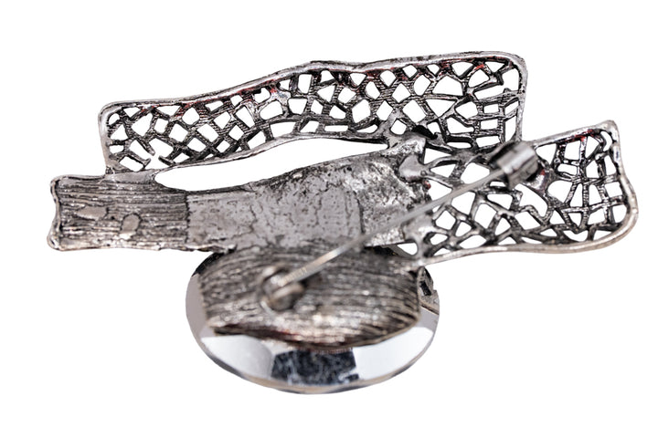 Milo Silver Mesh Crystal Brooch