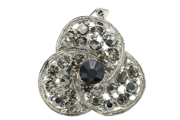 Saoirse scarf clip with black and grey rhinestones