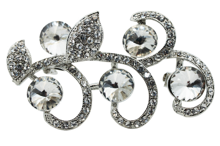 Edel Leaf Diamante Brooch