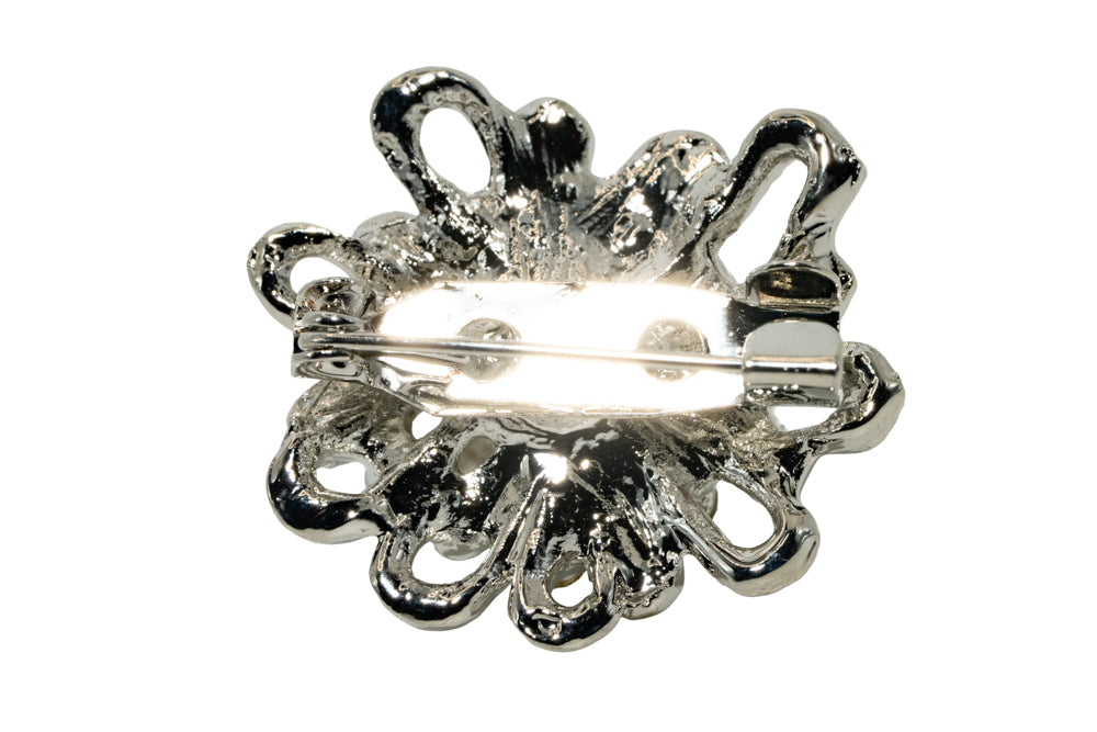 Nicole Tiny Pearl & Crystal Floral Brooch