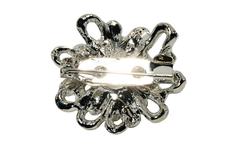 Nicole Tiny Pearl & Crystal Floral Brooch