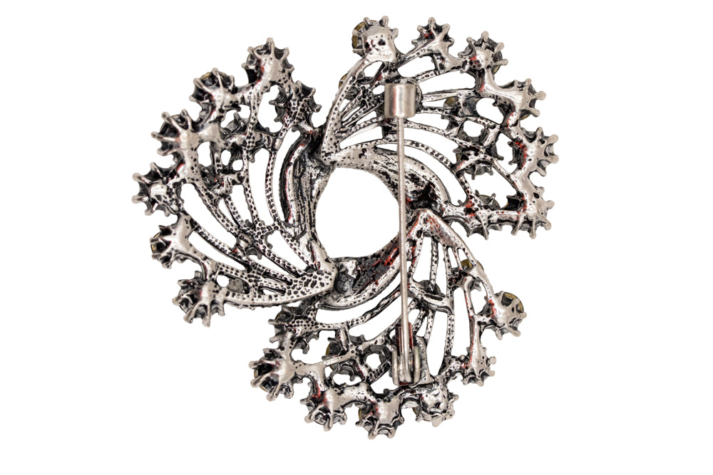 Niamh Navy Crystal Swirl Statement Brooch