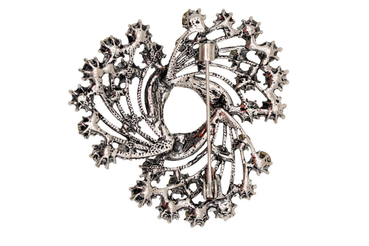 Niamh Navy Crystal Swirl Statement Brooch