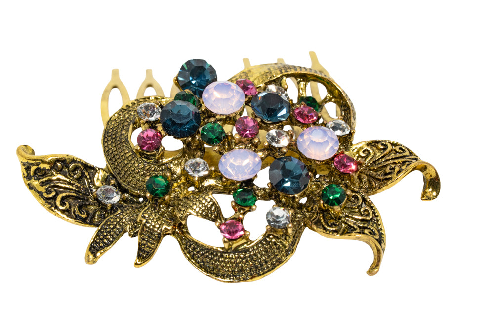 Erin Vintage Gold-Tone Rhinestone Small Hairpiece