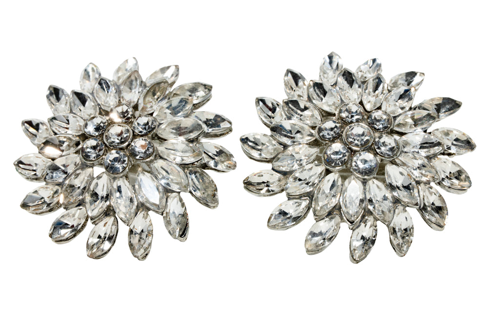 Nora Crystal Flower Shoe Clips