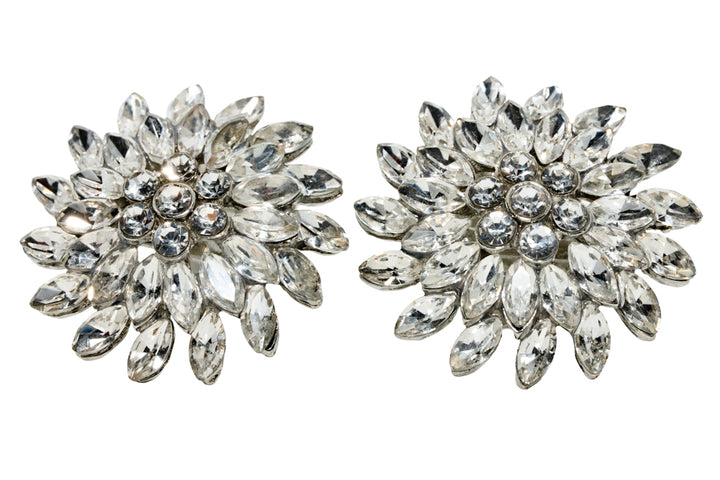 Nora Crystal Flower Shoe Clips