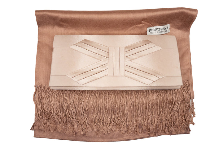 Siobhain Dusty Pink Handbag And Pashmina