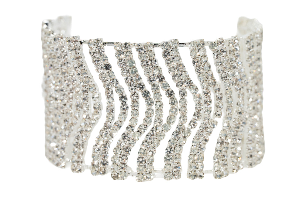 Cara Diamante Cuff Bangle Bracelet
