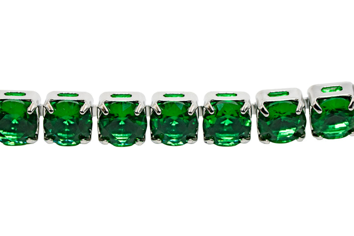 Sasha  Emerald Green Silver Tennis Bracelet
