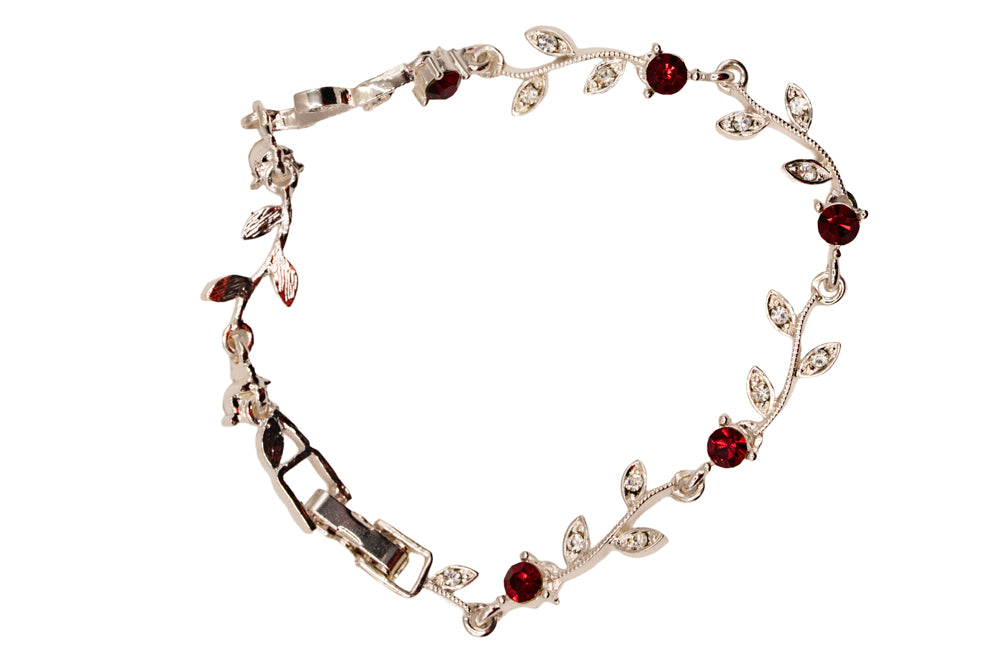 Lilly Ruby Red Leaf Bracelet
