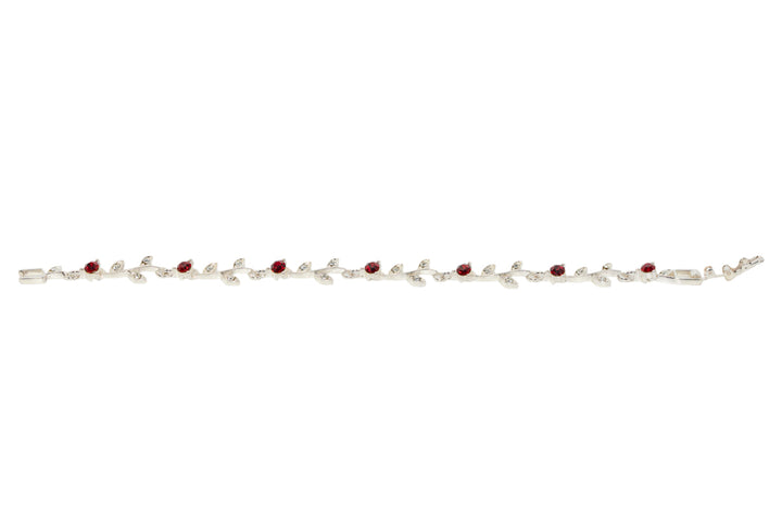 Lilly Ruby Red Leaf Bracelet