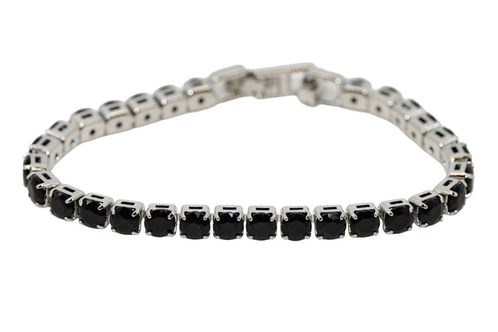 Sasha  Black Silver Tennis Bracelet
