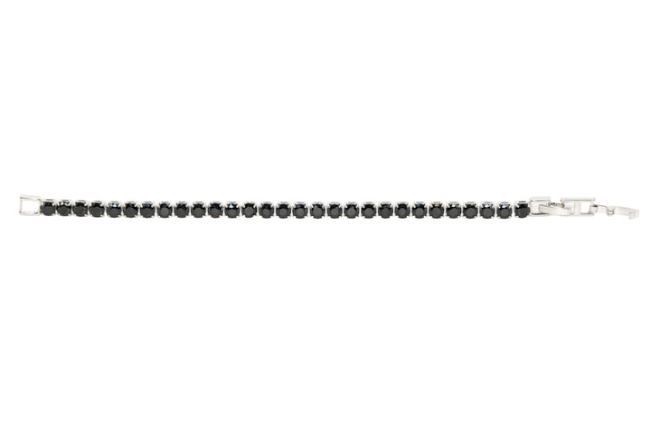 Sasha  Black Silver Tennis Bracelet