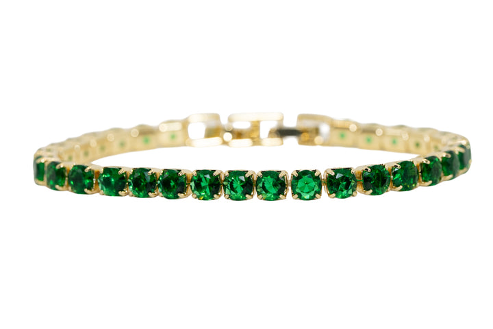 Sasha Emerald Gold Tennis Bracelet