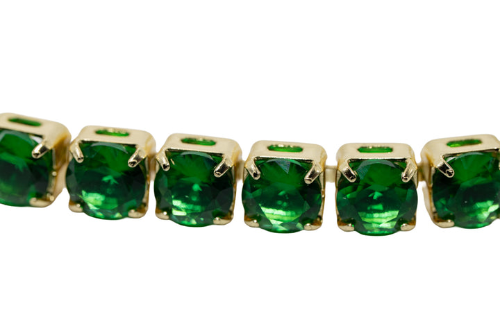 Sasha Emerald Gold Tennis Bracelet