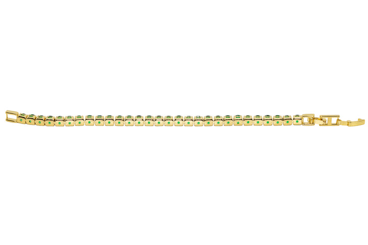 Sasha Emerald Gold Tennis Bracelet