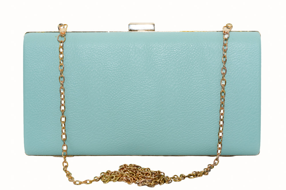 Trina Handbag – Aqua Green with Gold Clasp