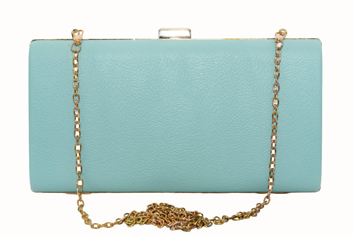 Trina Handbag – Aqua Green with Gold Clasp