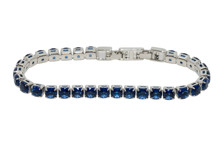 Sasha Navy Silver Tennis Bracelet