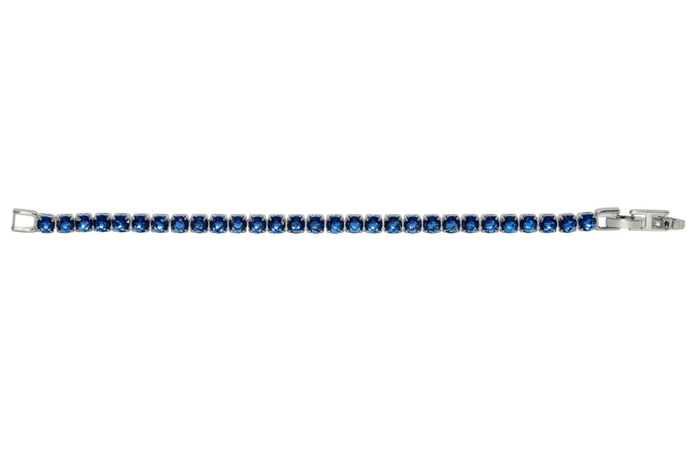 Sasha Navy Silver Tennis Bracelet