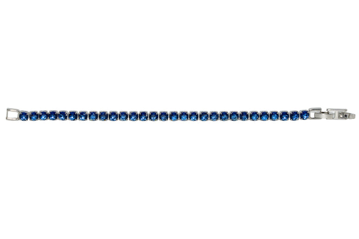 Sasha Navy Silver Tennis Bracelet