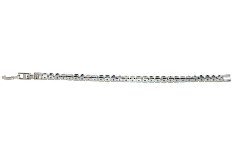Sasha Navy Silver Tennis Bracelet