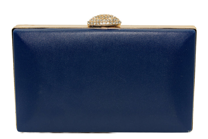 Tasha Bag – French Navy with Diamante Oval Clasp