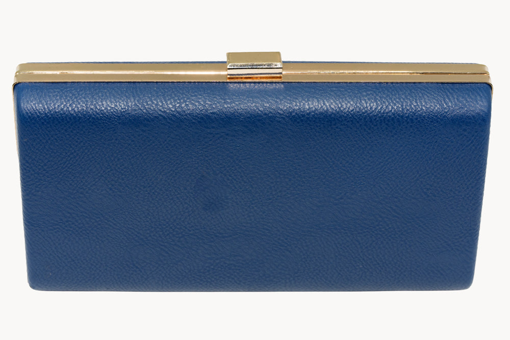 Trina Handbag – French Navy with Gold Clasp