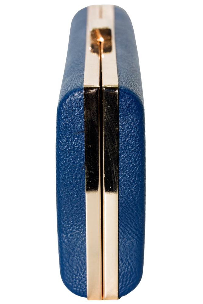 Trina Handbag – French Navy with Gold Clasp