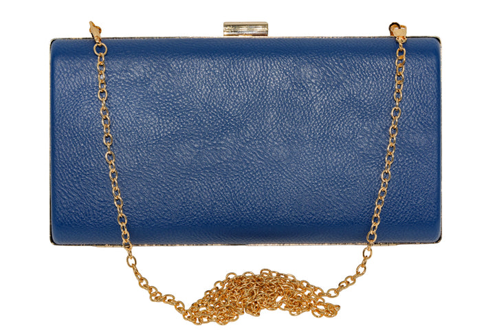 Trina Handbag – French Navy with Gold Clasp