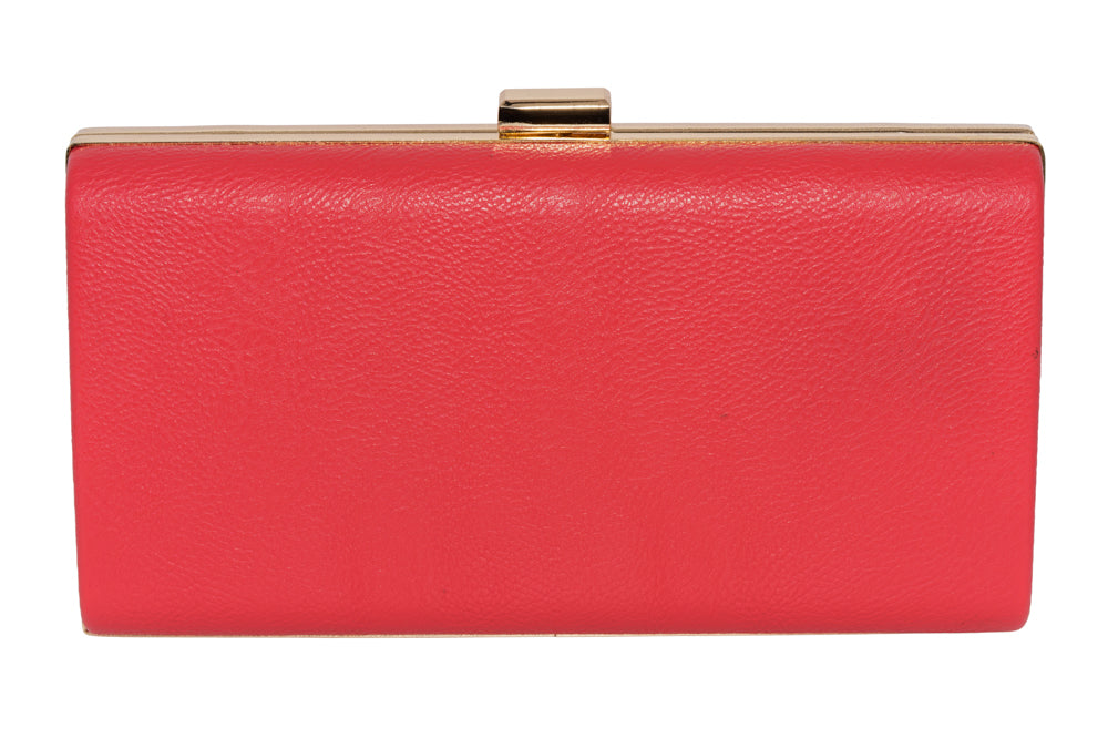 Trina Handbag – Coral with Gold-Tone Clasp