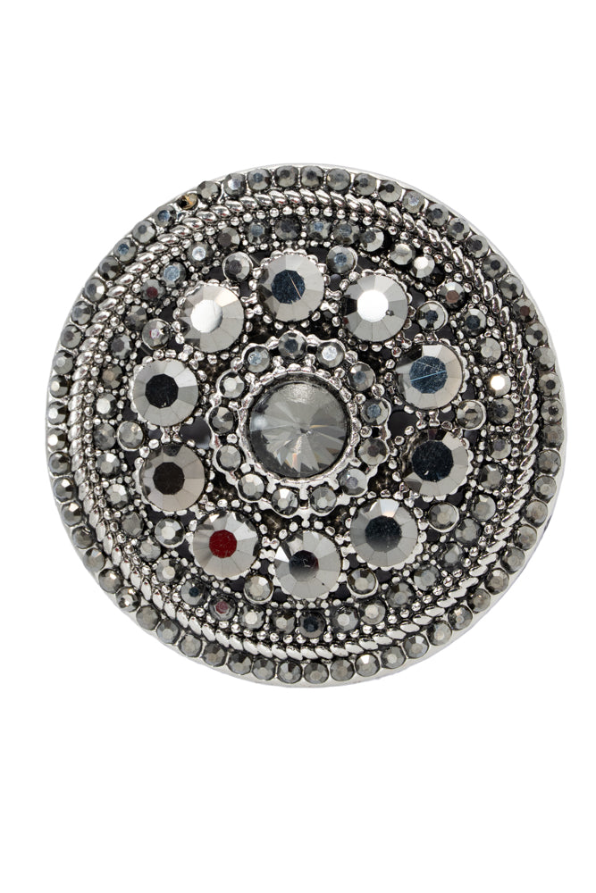 Maggie Hematite Crystal Magnetic Brooch