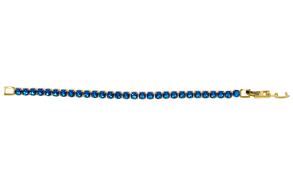 Toni Blue Gold Crystal Tennis Bracelet