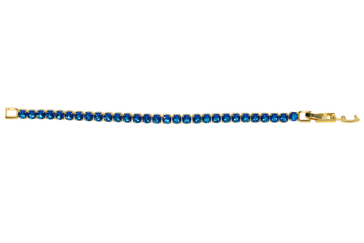 Toni Blue Gold Crystal Tennis Bracelet