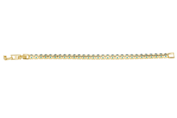 Toni Blue Gold Crystal Tennis Bracelet