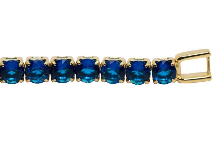 Toni Blue Gold Crystal Tennis Bracelet