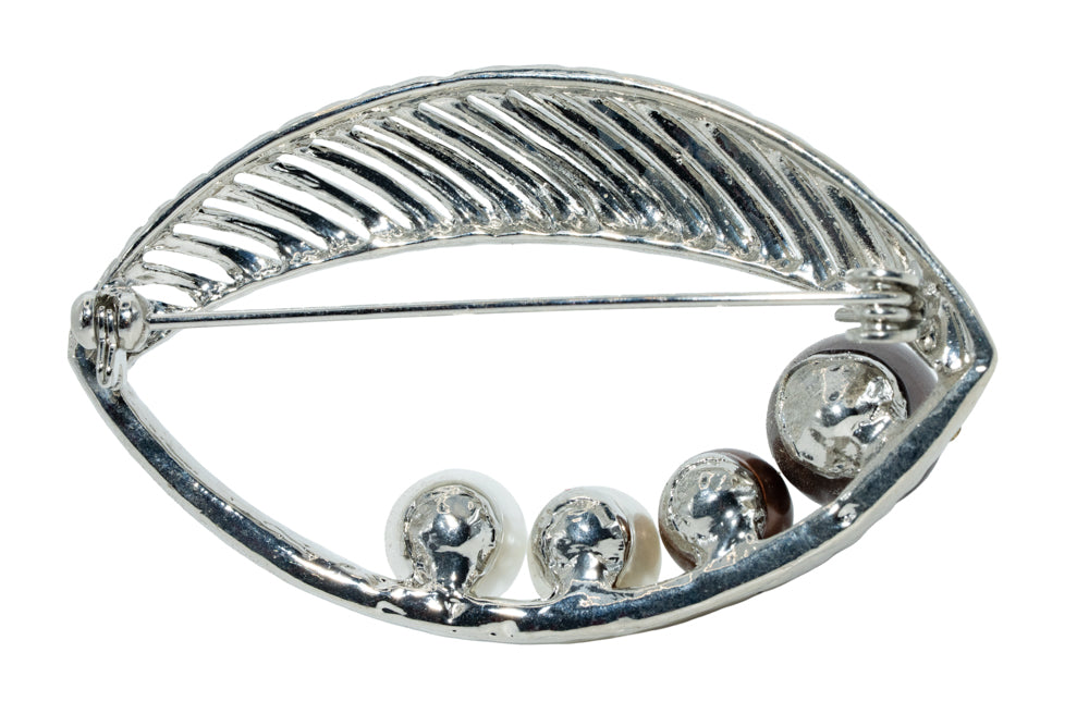 Cara Pearl And Silver Brooch