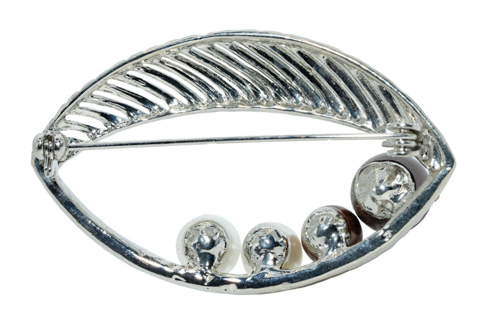 Cara Pearl And Silver Brooch